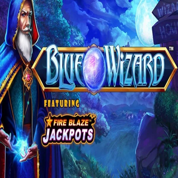 Blue Wizard Fire Blaze Jackpots by Rarestone Gaming, showcased at baloobets.de – game logo